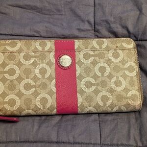Coach Tan and Pink Wallet